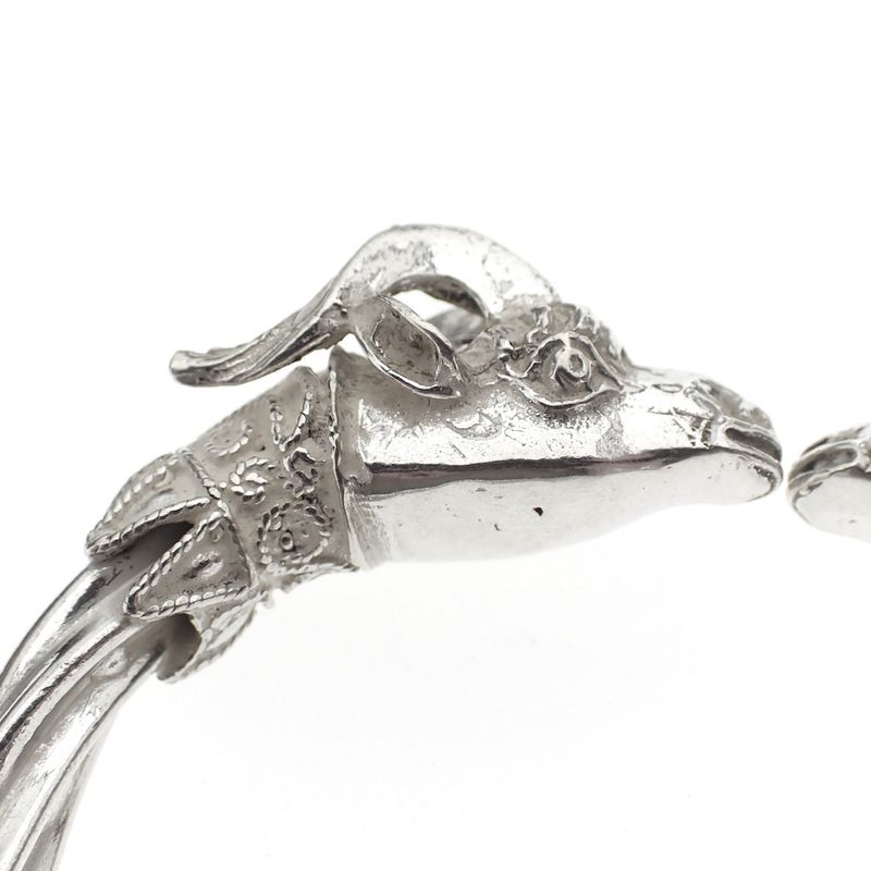 Image 2 of Silver clamp bracelet with decorated ends | Ø 60