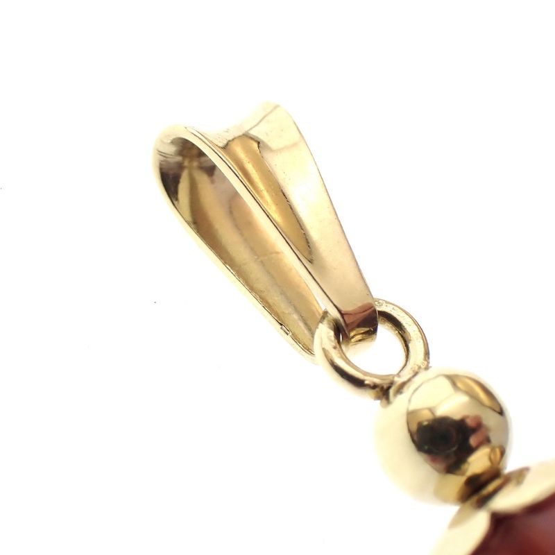 Image 4 of Gold vintage bullet pendant with carnelian