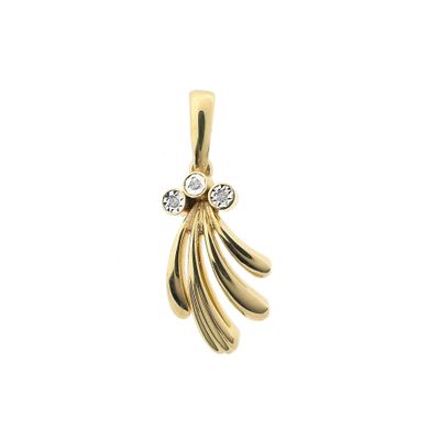 Image 1 of Golden fantasy pendant with diamonds; 0.015 ct.