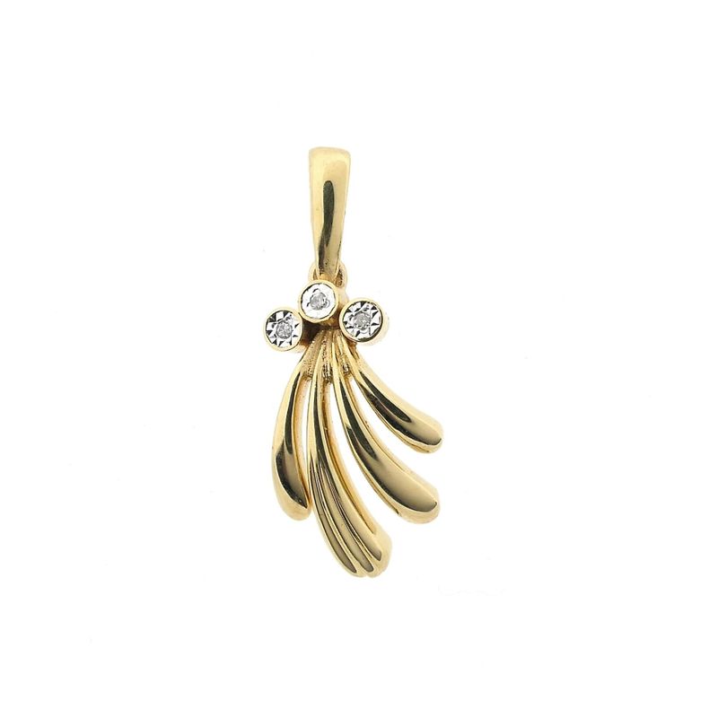 Image 1 of Golden fantasy pendant with diamonds; 0.015 ct.