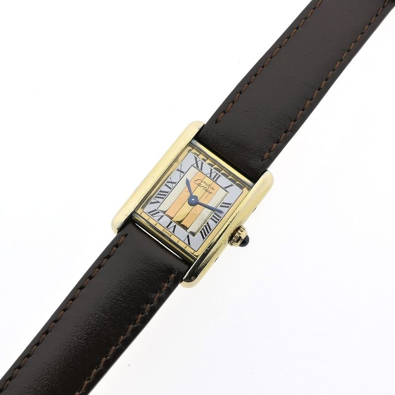 Image 7 of Cartier Tank Vermeil 'Trinity' 5057001; Vintage ladies watch