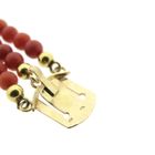 Image 10 of Blood coral bead necklace with gold clasp; Antique | 39 cm