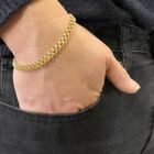 Image 9 of Double gold jasseron link bracelet | 19 cm