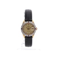 Rolex Datejust 26mm 69178; 18k gold women's watch with diamonds and rubies