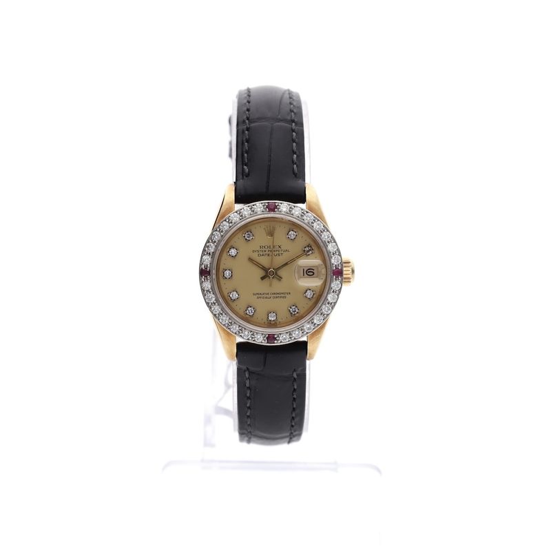 Image 1 of Rolex Datejust 26mm 69178; 18k gold women's watch with diamonds and rubies