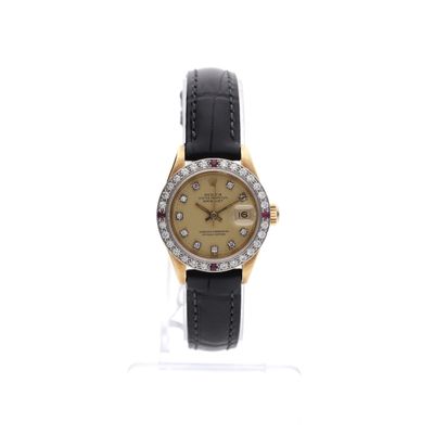 Rolex Datejust 26mm 69178; 18k gold women's watch with diamonds and rubies Image 1 of Rolex Datejust 26mm 69178; 18k gold women's watch with diamonds and rubies