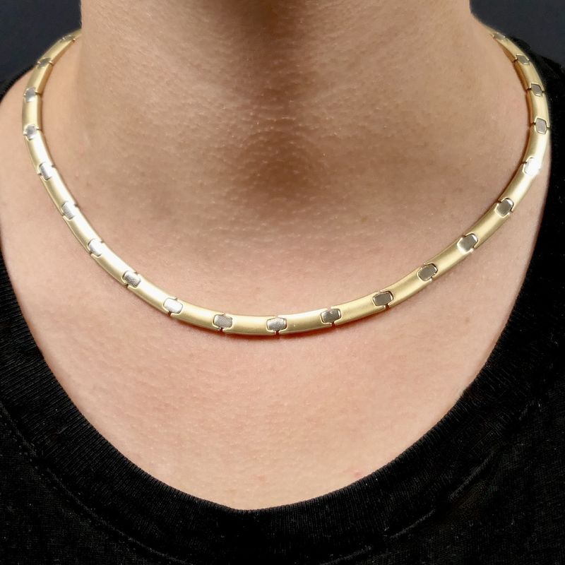 Image 11 of Two-tone gold fantasy link necklace