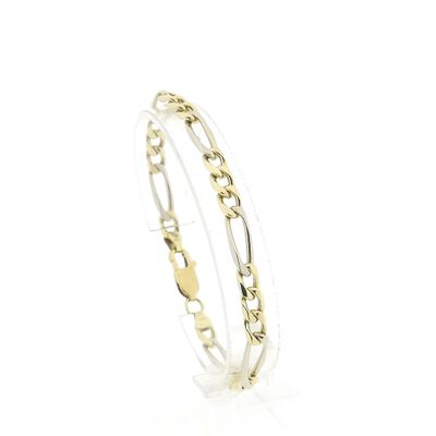 Two-tone gold Figaro link bracelet Image 1 of Two-tone gold Figaro link bracelet