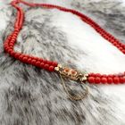 Image 7 of Vintage/antique red coral bead necklace with gold clasp | 56 cm