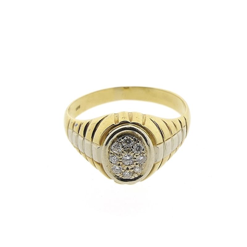 Image 4 of Two-tone gold men's ring with diamond | 0.20 ct.