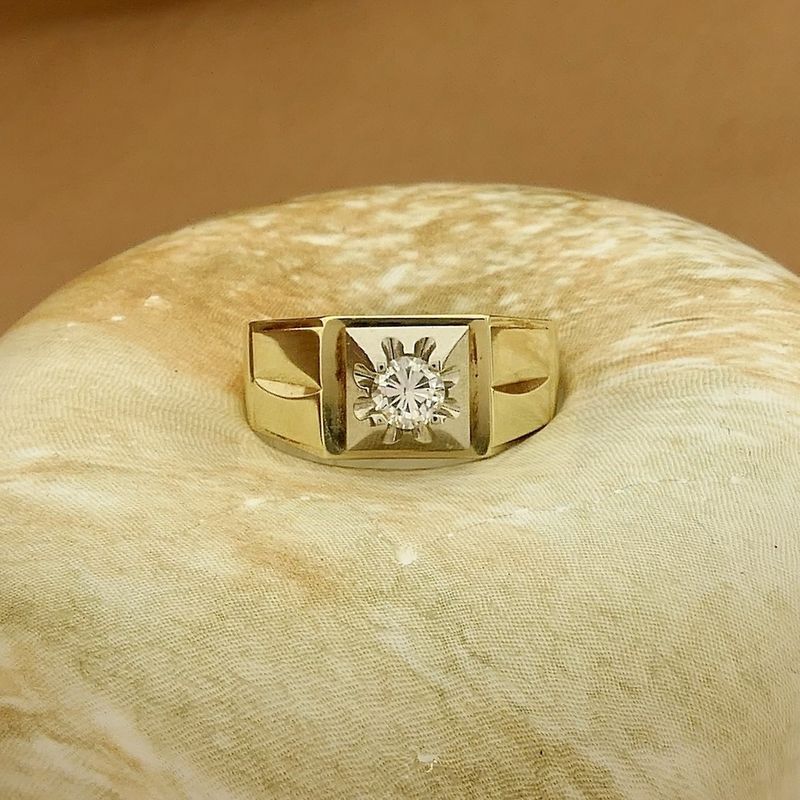 Image 2 of Two-tone gold solitaire ring with diamond | 0.36 ct.