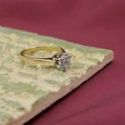 Image 1 of Gold solitaire ring with zirconia