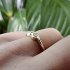 Image 10 of Two-tone gold solitaire ring with diamond; 0.05 ct.