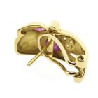 Image 6 of Vintage gold clip-on earrings with ruby ​​and diamond 0.25 ct.