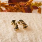 Image 2 of Two-tone gold stud earrings