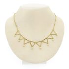 Image 1 of Gold bar necklace with pearls