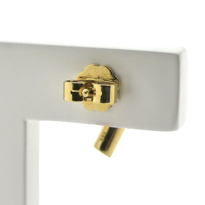 Image 4 of Bicolor gold stud earrings with diamond; 0.12 ct. | Le Chic