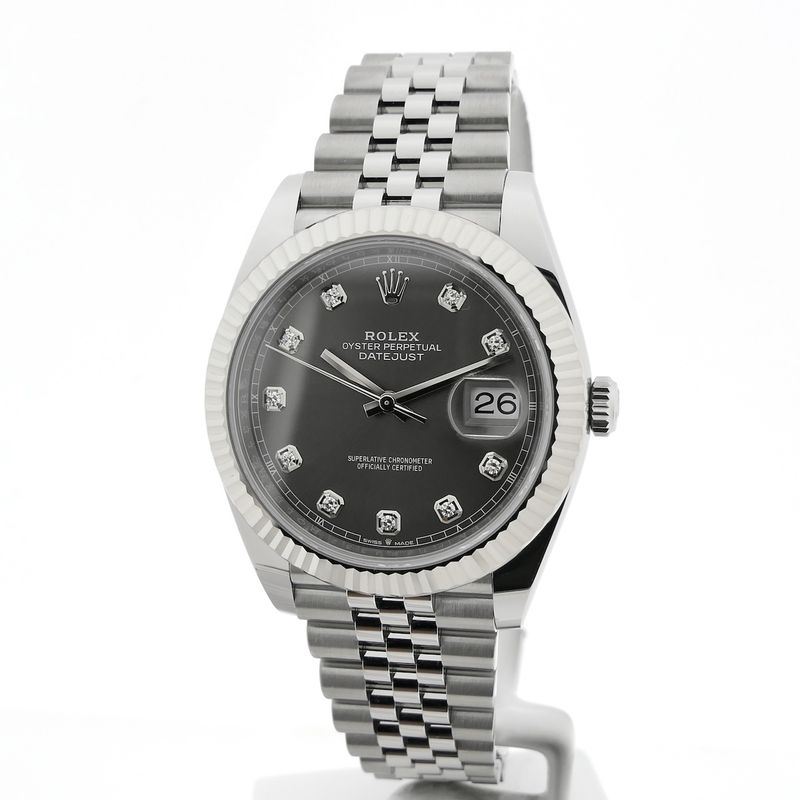Image 8 of Rolex Datejust 41mm 'Rhodium Diamond Dial' 126334; Automatic men's watch