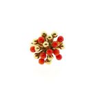 Image 3 of Gold entourage ring with red coral
