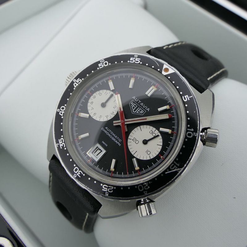 Image 17 of Heuer Autavia 1163; Vintage chronograph men's watch
