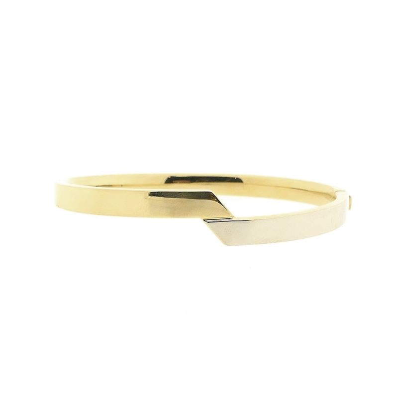 Image 1 of Two-tone gold bangle; Size M