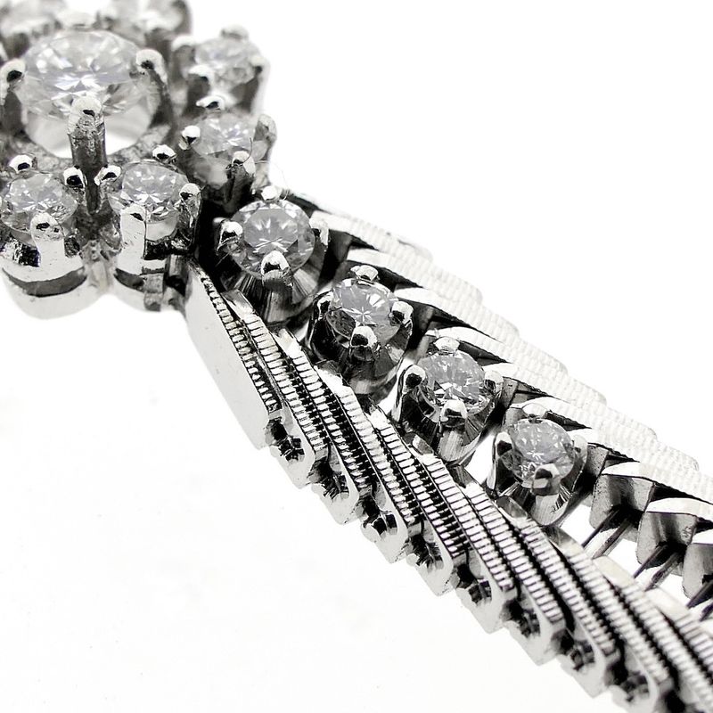 Image 5 of White gold herringbone link bracelet with 1.00 ct. diamonds.