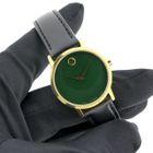 Image 4 of Movado Museum Classic; Gold-plated women's watch with green 'Mother of Pearl' dial; 0607633