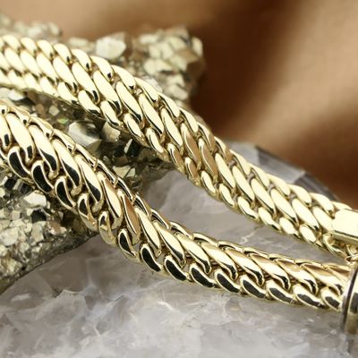Image 2 of Gold French gourmet link bracelet | 19 cm