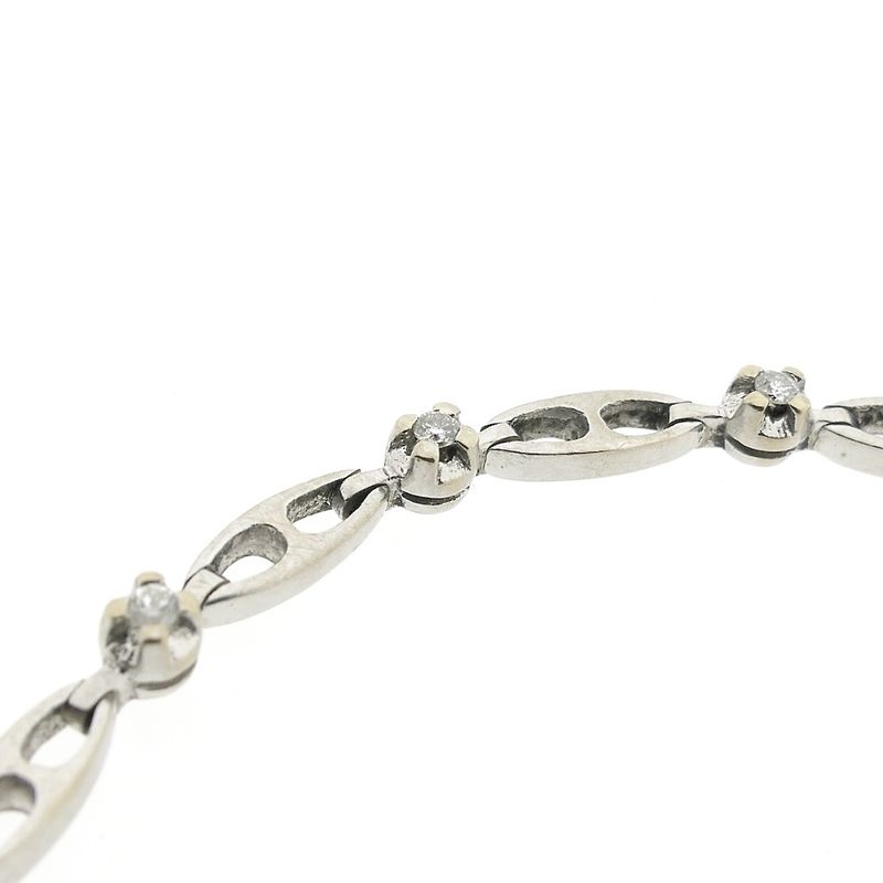 Image 6 of White gold fantasy link bracelet with diamonds; 0.24 ct.