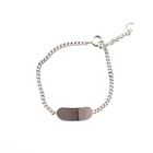 Image 1 of Silver gourmet link bracelet with engraving plate; Children