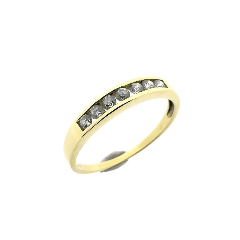 Image 1 of Gold ring/sliding ring with zirconia