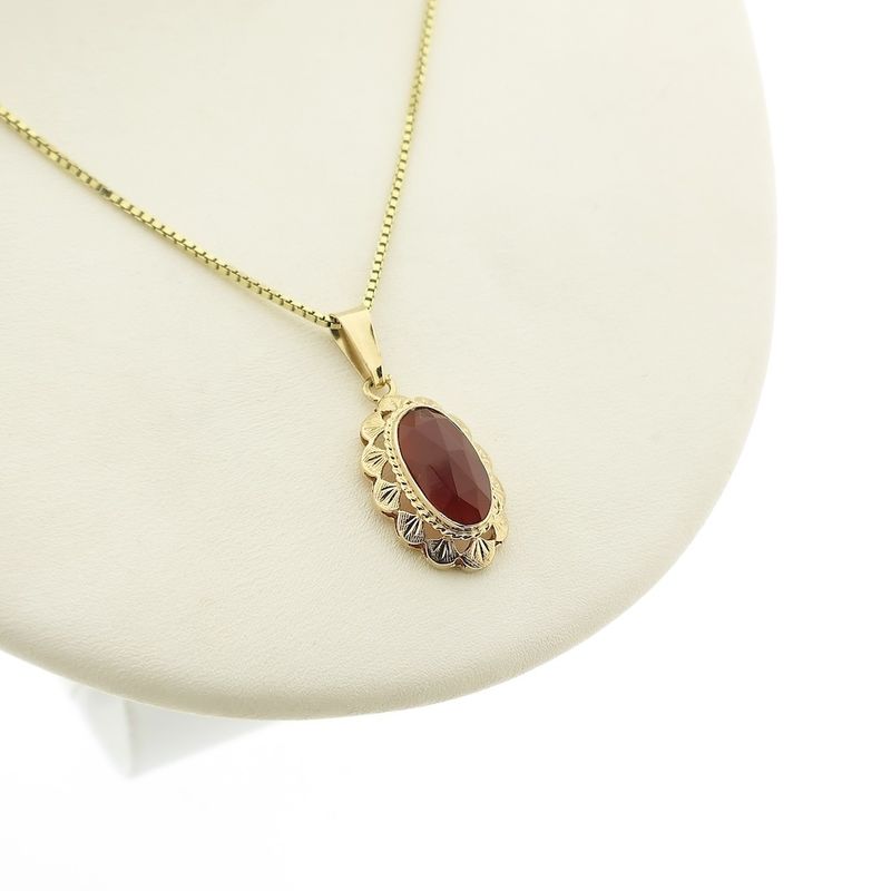 Image 7 of Vintage gold pendant with carnelian