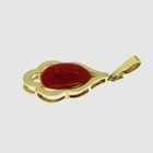 Image 4 of Gold pendant with oval cut carnelian stone