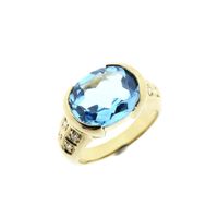 Gold ring with topaz and diamond