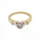 Image 5 of Two-tone gold ring with diamonds; 0.54