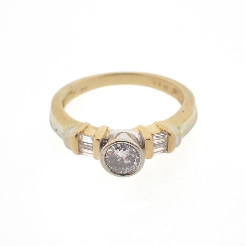 Image 5 of Two-tone gold ring with diamonds; 0.54