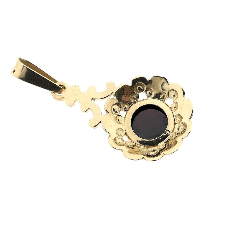 Image 6 of Vintage gold pendant with garnet