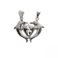 Silver friends pendant; Dolphins