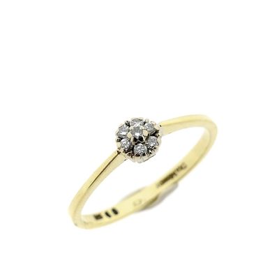 Image 1 of Gold subtle entourage ring | Diamond 0.07 ct.