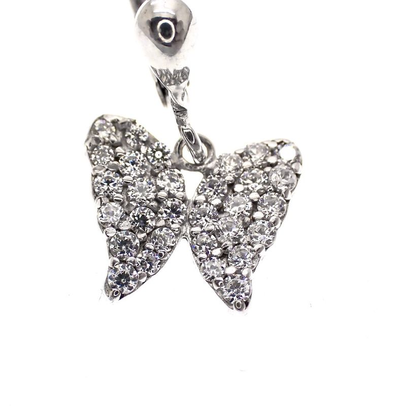 Image 3 of Silver butterfly earrings with zirconia
