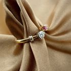 Image 2 of 18K Gold Ring with Ruby and Diamond | 0.07 ct.