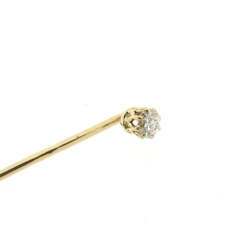 Image 3 of Gold lapel pin, tie pin with diamond | 0.14 ct
