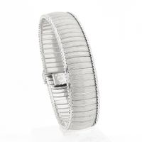 Vintage White Gold Link Bracelet | 19 cm