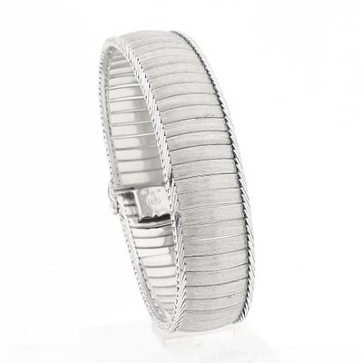 Image 1 of Vintage White Gold Link Bracelet | 19 cm