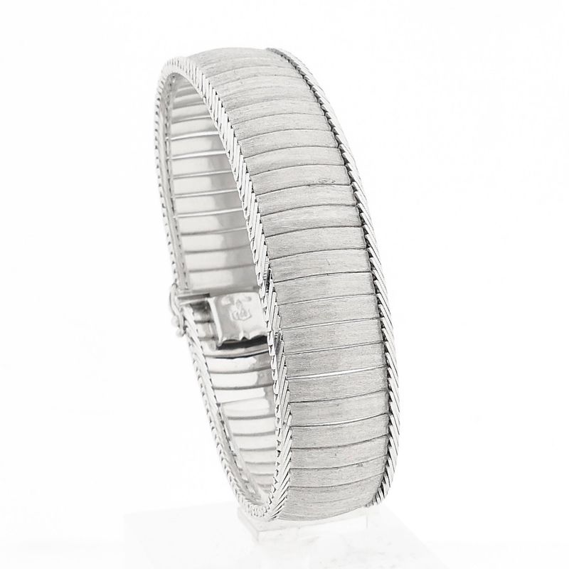 Image 1 of Vintage White Gold Link Bracelet | 19 cm
