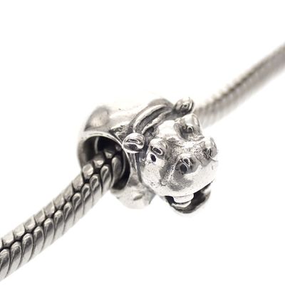 Image 2 of Pandora charm; Silver; Hippo