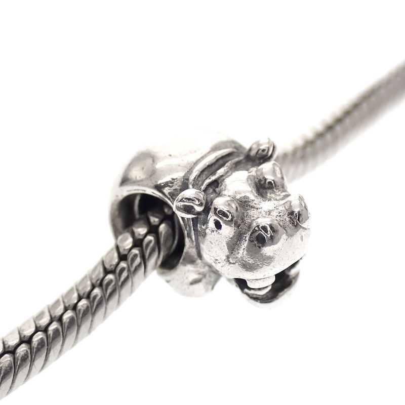 Image 2 of Pandora charm; Silver; Hippo