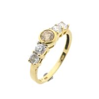 Gouden rijring met zirconia