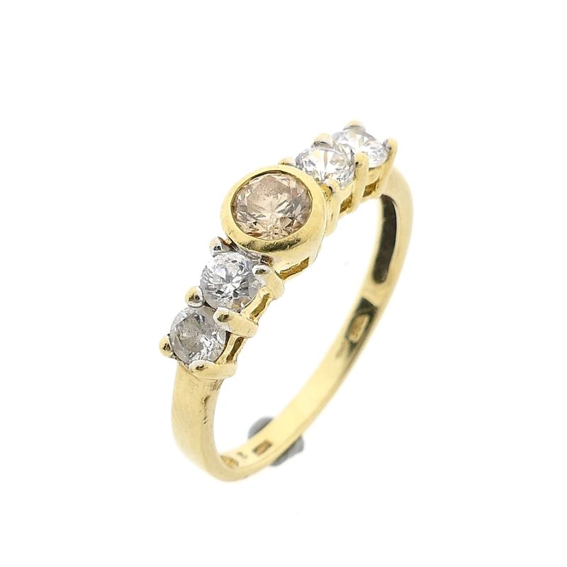 Afbeelding 1 van Gouden rijring met zirconia