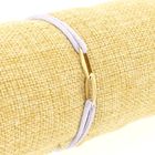 Image 6 of Forever Knots® Handcrafted Lilac Satin Bracelet with Gold Link